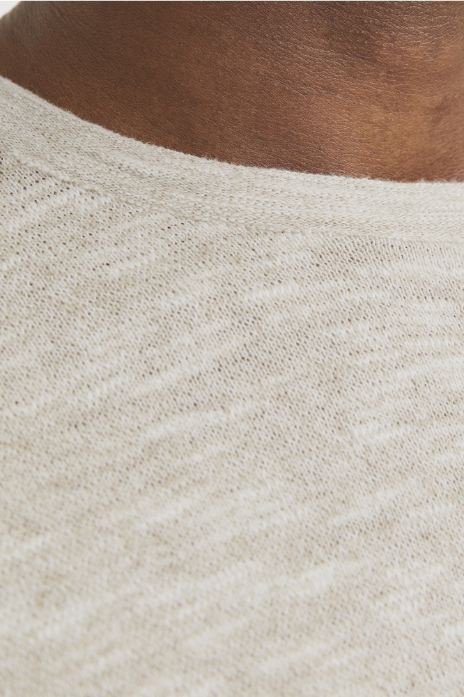 JJESUMMER KNIT CREW NECK SN 12269631 CROCKERY/WHITE